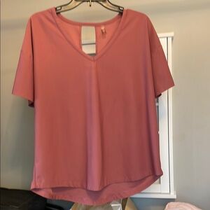 MTA Sport Pink Relaxed Cut Out Blouse